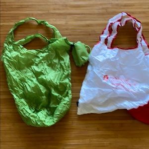 2 never used fold up shopping bags with holder